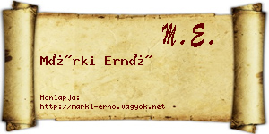 Márki Ernő névjegykártya