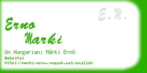erno marki business card