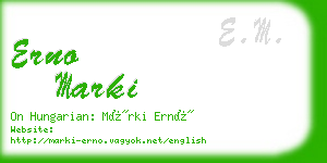 erno marki business card